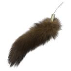  прекрасный товар FENDI Fendi соболь мех ремешок очарование брелок для ключа аксессуары Brown женский б/у одежда б/у 