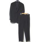  прекрасный товар ARMANI COLLEZIONI Armani koretsio-ni tailored jacket + слаксы брючный костюм выставить 50 черный мужской б/у одежда б/у 