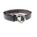  не использовался Cartier Cartier хлеб tail пряжка кожаный ремень кожа ремень серебряный металлические принадлежности двусторонний черный Brown мужской женский б/у одежда б/у 