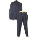 美品 LOUIS VUITTON ルイヴィトン ピンストライプ柄 テーラードジャケット スラックスパンツ スーツ セットアップ サイズ50 ネイビー メンズ 古着 中古