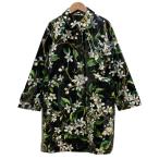  прекрасный товар DOLCE&amp;GABBANA Dolce &amp; Gabbana PVC покрытие цветок принт пальто с отложным воротником SIZE36 черный женский б/у одежда б/у 