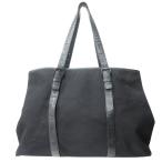 良品 BOTTEGA VENETA ボッテガヴェネタ ヴェルニーチェ イントレチャート トート バッグ レザー キャンバス 黒 ブラック メンズ レディース 古着 中古