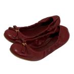  прекрасный товар LOUIS VUITTON Louis Vuitton монограмма mahina балетки Flat туфли-лодочки 37 24cm степень оттенок красного женский б/у одежда б/у 