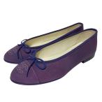  не использовался CHANEL Chanel здесь Mark лента ba Rely na Flat туфли-лодочки балетки G02819 размер 35.5 22.5cm~23cm соответствует лиловый женский б/у одежда б/у 