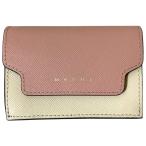 ショッピングMARNI 未使用 MARNI マルニ マルチカラー コンパクトウォレット 三つ折り財布 ピンク ベージュ アイボリー レディース 古着 中古