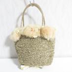 美品 ANTEPRIMA アンテプリマ ワイヤーバッグ ファー ベルト付き ベージュ レディース 古着 中古