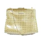 美品 kate spade new york ケイトスペードニューヨーク PVC パーティバッグ チェーン ショルダーバッグ ゴールドカラー クリア レディース 古着 中古