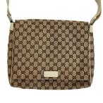  прекрасный товар GUCCI Gucci GG парусина сумка "почтальонка" сумка на плечо 146236 бежевый мужской женский б/у одежда б/у 