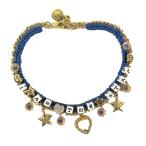  не использовался DOLCE&amp;GABBANA Dolce and Gabbana I am The Star цепь короткое колье очарование аксессуары Gold синий женский б/у одежда б/у 