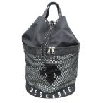  прекрасный товар DESCENTE Descente рюкзак рюкзак сумка сумка Logo сетка переключатель черный × белый мужской женский б/у одежда б/у 