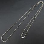 美品 02A CHANEL シャネル ボールチェーン ロングネックレス シルバーカラー レディース 古着 中古