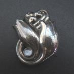 美品 Georg Jensen ジョージジェンセン ムーンストーン ブローチ 100C 925S シルバー レディース 古着 中古