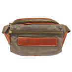 美品 Felisi フェリージ 218 ナイロン レザー ショルダー ウエスト バッグ カーキ/ブラウン メンズ 古着 中古