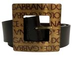  хорошая вещь DOLCE&amp;GABBANA Dolce & Gabbana Logos k подушка безопасности ru кожаный ремень 90cm 36 дюймовый Brown мужской б/у одежда б/у 