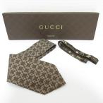  прекрасный товар GUCCI Gucci . какой . рисунок шелк галстук Brown мужской б/у одежда б/у 
