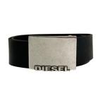  хорошая вещь DIESEL дизель Logo plate пряжка кожаный ремень 90cm 36 дюймовый черный мужской б/у одежда б/у 