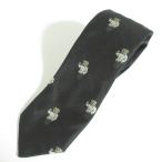  прекрасный товар POLO RALPH LAUREN Polo Ralph Lauren Италия производства Polo Bear Jaguar do шелк галстук черный мужской б/у одежда б/у 