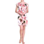 Ｍサイズ　16.5匁シルク100%ネグリジェ アート花柄 ピンク