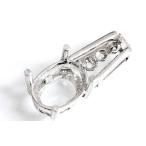 kj065[ овальный 8 мм ×6 мм ] с бриллиантом подвеска пустой рамка-оправа 