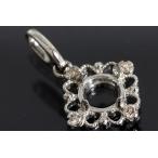 ( ограниченный товар образец )nt354BR-sample[ раунд φ5 мм ] Brown с бриллиантом подвеска пустой рамка-оправа 