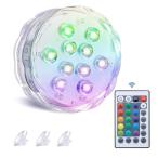 BigFox LED. вода свет подводный свет 10 лампа 16 цвет . переключатель с дистанционным пультом тип аккумулятора электропроводка не необходимо присоска тип водонепроницаемый ванна свет аквариум круглый аквариум аквариум цветок 