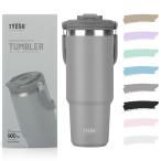 TYESO высокий стакан соломинка имеется 900ml фляжка термос теплоизоляция большая вместимость нержавеющая сталь бутылка крышка имеется ... нет вода бутылка перевозка ручка есть 