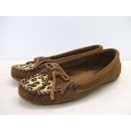 Minnetonka スウェード レオパード モカシン ブラウン US6.5 レディース ミネトンカ 2-0105T 187565