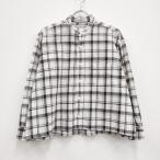 INDIVIDUALIZED SHIRTS バンドカラー ショート丈 チェック シャツ ホワイト ブラック インディビジュアライズドシャツ 3-0507M 209468