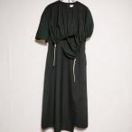 AKIRA NAKA Morgane wool dress ドローコード アシンメトリー ワンピース ブラック アキラナカ 3-1015S 225314