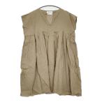 veritecoeur ST-094 スキッパータックワンピース リネン フレンチスリーブ ワンピース ベージュ ヴェリテクール 5-0613S 263859