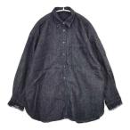 ショッピングダンガリー nest Robe 01233-1428 コットンリネンダンガリー袖フリルシャツ 定価26400円 長袖シャツ ネイビー ネストローブ 5-1214M 267365