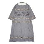 45R/45rpm ハケ目ガーゼツイード刺繍ワンピース ドレス 定価68200円 ブルー フォーティーファイブアールピーエム 5-1031M 268139