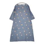 ショッピングダンガリー 45R/45rpm コットンリネンダンガリーデイジープリントワンピース ドレス ブルー フォーティーファイブアールピーエム 5-1031M 268140