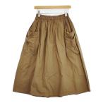 ショッピングシーチング homspun 211-4488 バルキーシーチング ダブルポケットギャザースカート 定価22000円 コットン ブラウン ホームスパン 5-1221M 270557