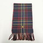 POLO RALPH LAUREN イタリア製 ウールナイロン チェック マフラー ネイビー レッド ブラック ポロ・ラルフローレン 5-1202T 273390