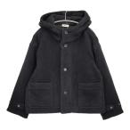 ARMEN フード付き ショート丈 サイズ0 裏地チェック コート ネイビー アーメン 5-1226T 276074