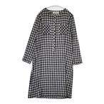 Sarah Valley ウール チェック プルオーバー ハーフボタン シャツワンピ ワンピース ブラック ベージュ サラバレー 6-0101T 276209