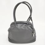 ショッピングがま口 soutiencollar しっくりバッグ レザー がま口 ハンドバッグ グレー ステンカラー 5-1203G 276471