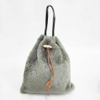 ショッピング毛皮 OWEN BARRY 英国製 羊革 ムートン 毛皮 牛革 巾着 トートバッグ グリーン オーエンバリー 5-1215T 276969