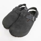 BIRKENSTOCK TOKIO SHEARLING SUEDE LEATHER NARROW 38 ファー 定価30800円 サンダル ブラック ビルケンシュトック 6-0219T 281117