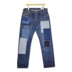 ショッピングパッチワーク BEAMS/or Slow ビームス別注 Monroe Pants パッチワーク ジーンズ 5/XXL デニムパンツ ブルー ビームス/オアスロウ 5-0408G F99185