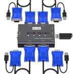 MT-VIKI 4ポートUSB2.0 KVM VGAスイッチボックス 切替機 パソコン切り替え器 4入力 キーボード・マウス用パソコン切替器