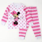 【送料無料】プリントキッズ 子供服 ジュニア 上下セットルームウェア  パジャマ 長袖　ミニー(ピンクドット)90cm〜130cm　春夏秋　薄手綿100％