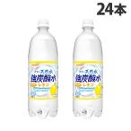サンガリア 伊賀の天然水強炭酸水 レモン 1L×24本 炭酸水 強炭酸水 天然水 飲料 炭酸飲料 ペットボトル飲料『送料無料（一部地域除く）』