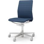 『代引不可』『受注生産品』コクヨ ファブレ ローバック ストライプ ポリッシュ脚 ホワイトフレーム 肘無 ネイビー C01-P102CU-WT7T71『返品不可』