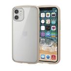 エレコム iPhone 12 mini ケース Qi充電対応 ハイブリッド 耐衝撃 TOUGHSLIM LITE フレームカラー アイボリー P