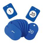 オープン工業 クロークチケット 親子札 番号札 親子札 番号札 1-20番 セット 青 BF-150-BU