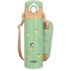 サーモス 水筒 真空断熱キッズケータイマグ 500ml ミッキー グリーン 取りはずしできるストラップ 肩に優しいショルダーパット付き 子供用
