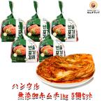 送料無料 乳酸菌を味わう 辛口 無添加 白菜キムチ 1kg 5個セット 発酵食品 韓国ハンウル