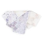 新品シルクオーガンジーレース半幅帯白紫系